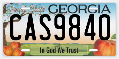 GA license plate CAS9840