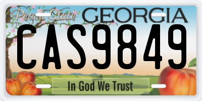 GA license plate CAS9849