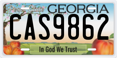 GA license plate CAS9862
