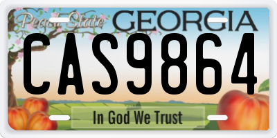 GA license plate CAS9864