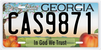GA license plate CAS9871