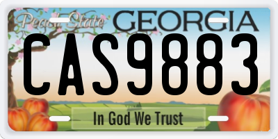 GA license plate CAS9883