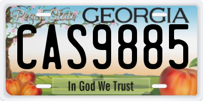 GA license plate CAS9885