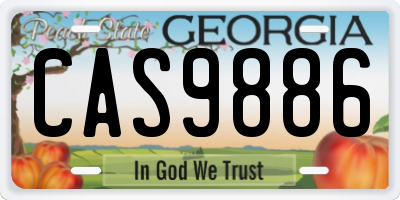 GA license plate CAS9886