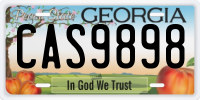 GA license plate CAS9898