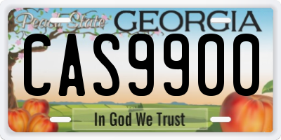 GA license plate CAS9900
