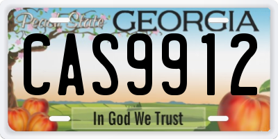 GA license plate CAS9912
