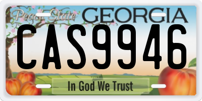 GA license plate CAS9946