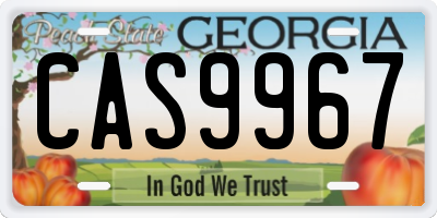 GA license plate CAS9967