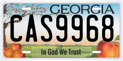 GA license plate CAS9968