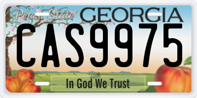 GA license plate CAS9975