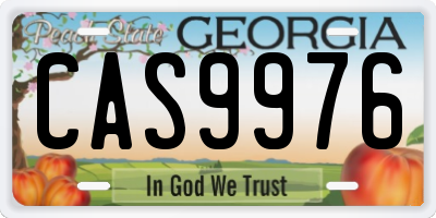 GA license plate CAS9976