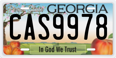 GA license plate CAS9978