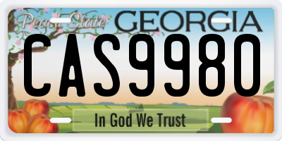 GA license plate CAS9980