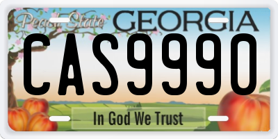 GA license plate CAS9990