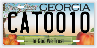 GA license plate CAT0010