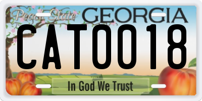 GA license plate CAT0018