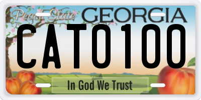 GA license plate CAT0100