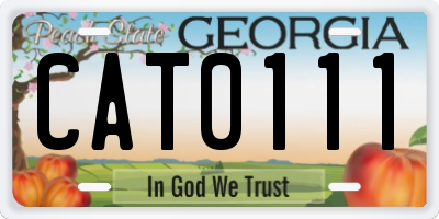 GA license plate CAT0111