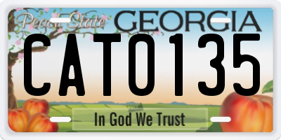 GA license plate CAT0135