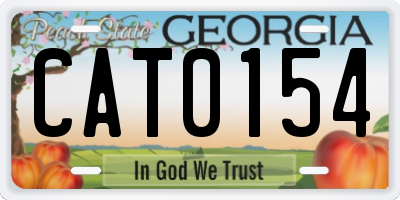 GA license plate CAT0154