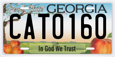GA license plate CAT0160