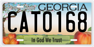 GA license plate CAT0168