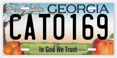 GA license plate CAT0169