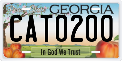 GA license plate CAT0200