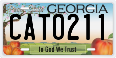 GA license plate CAT0211