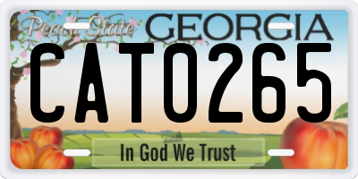 GA license plate CAT0265