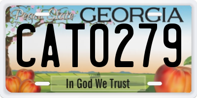 GA license plate CAT0279