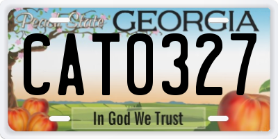 GA license plate CAT0327