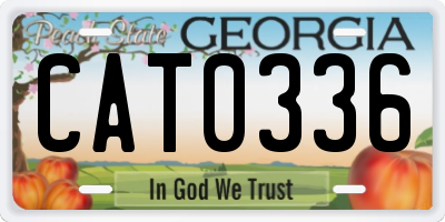 GA license plate CAT0336