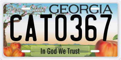 GA license plate CAT0367