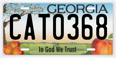 GA license plate CAT0368