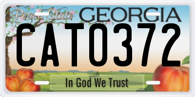 GA license plate CAT0372