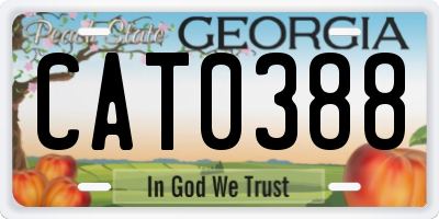 GA license plate CAT0388