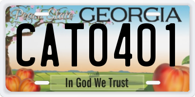 GA license plate CAT0401