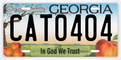 GA license plate CAT0404