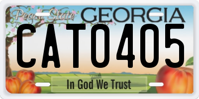 GA license plate CAT0405