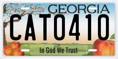GA license plate CAT0410