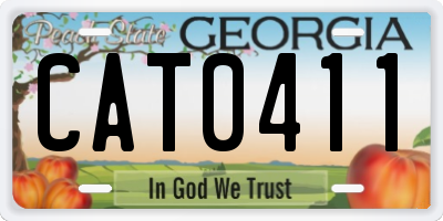 GA license plate CAT0411