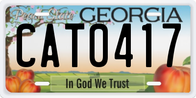 GA license plate CAT0417