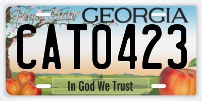 GA license plate CAT0423