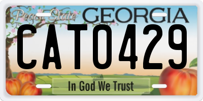 GA license plate CAT0429