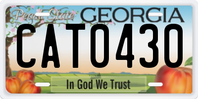GA license plate CAT0430
