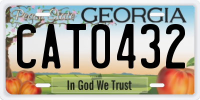 GA license plate CAT0432