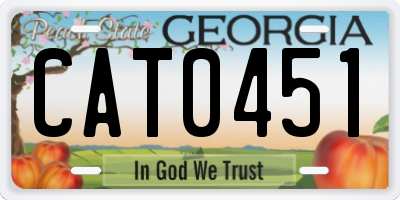 GA license plate CAT0451