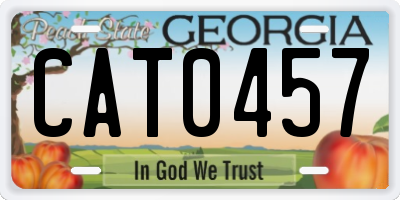 GA license plate CAT0457